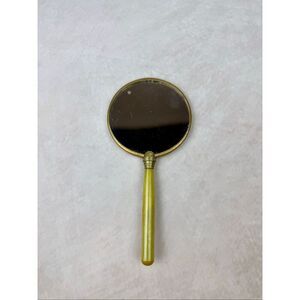 Antique Art Deco Butterscotch Bakelite Hand Mirror 1930s Vanity, Tested